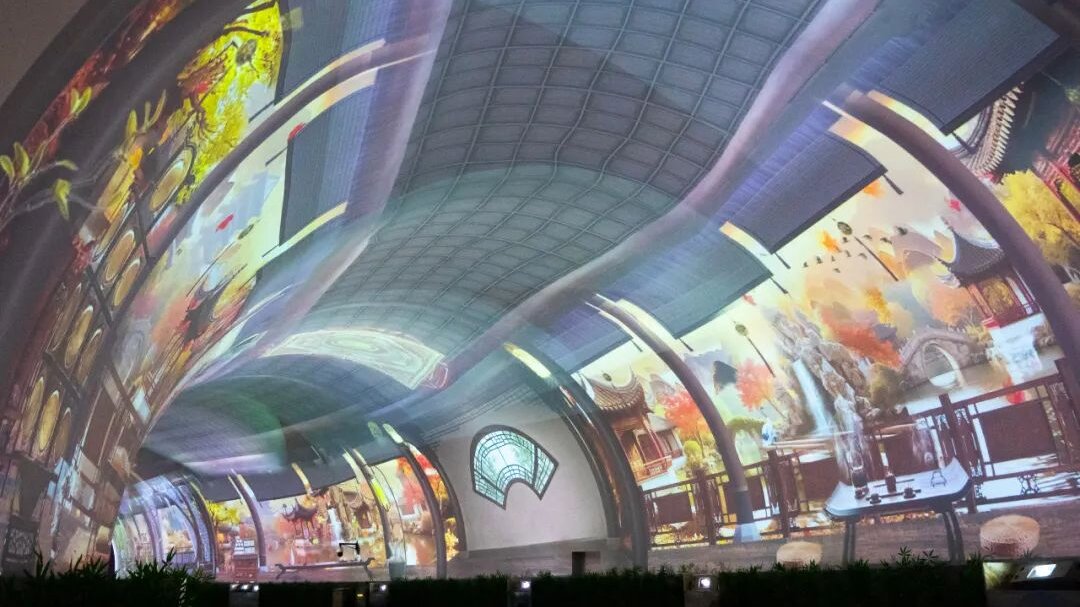 Traveling through time, strolling in wonderland | Sony projectors create a tunnel of light and shadow